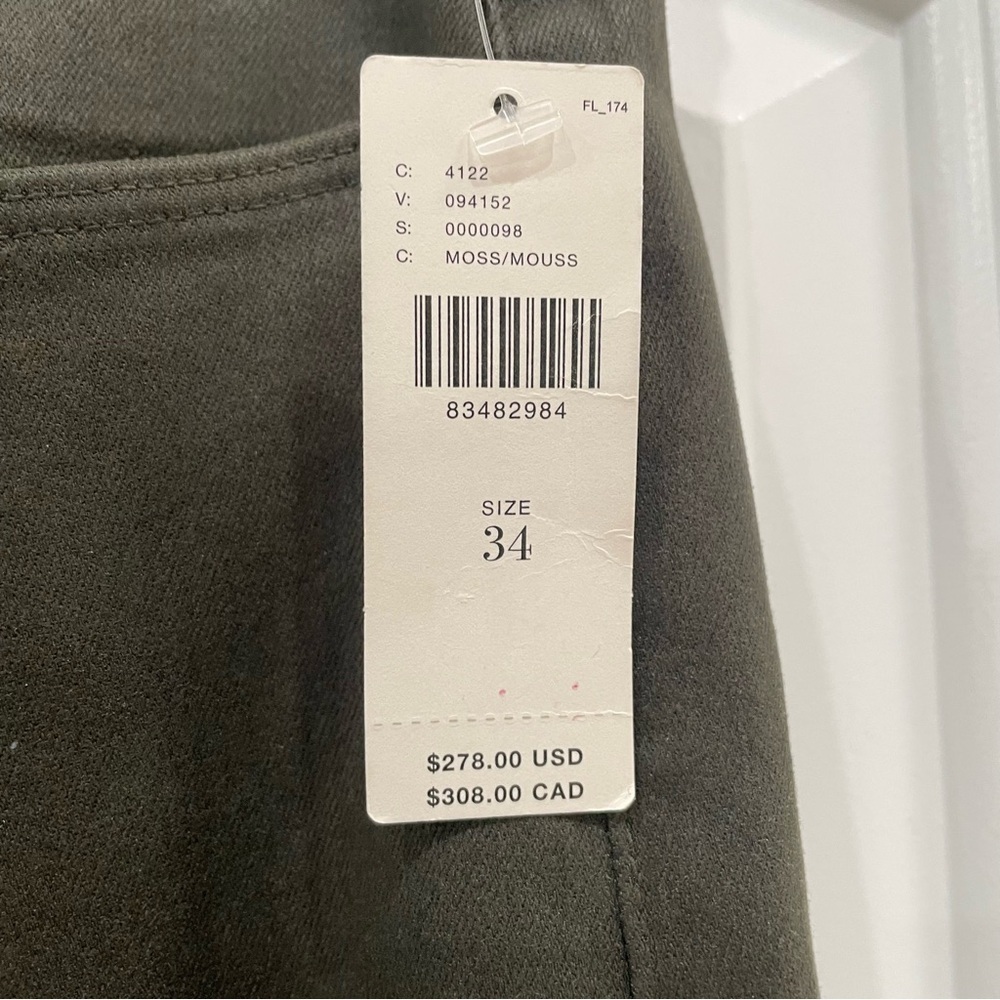NWT Anthropologie Frame Green Le Crop Mini Boot Mid Rise Coated Denim Jeans 34 - Picture 10 of 13